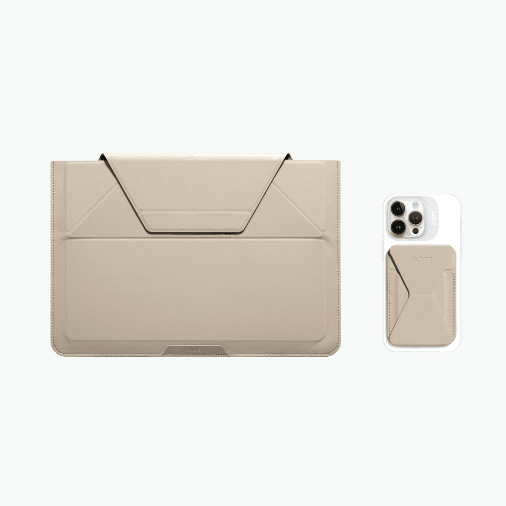 Urban Commuter Set - Laptop Sleeve & Snap-on Phone Stand bundle02 Beach White 14"" 