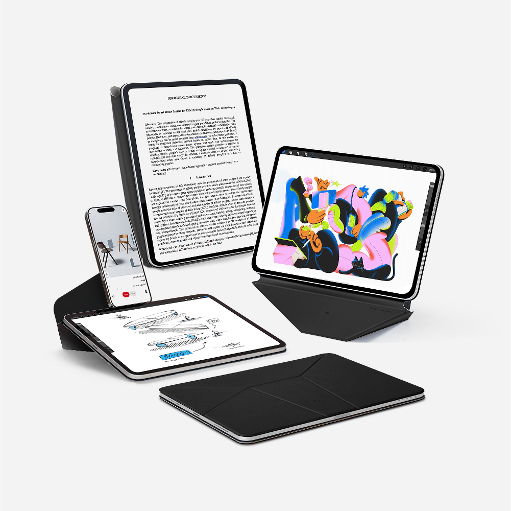 Dynamic Folio For Tablets MS028 iPad Air 11"" (4-5th Gen./M2/M3) & iPad Pro 11"" (2-4th Gen.) Jet Black 