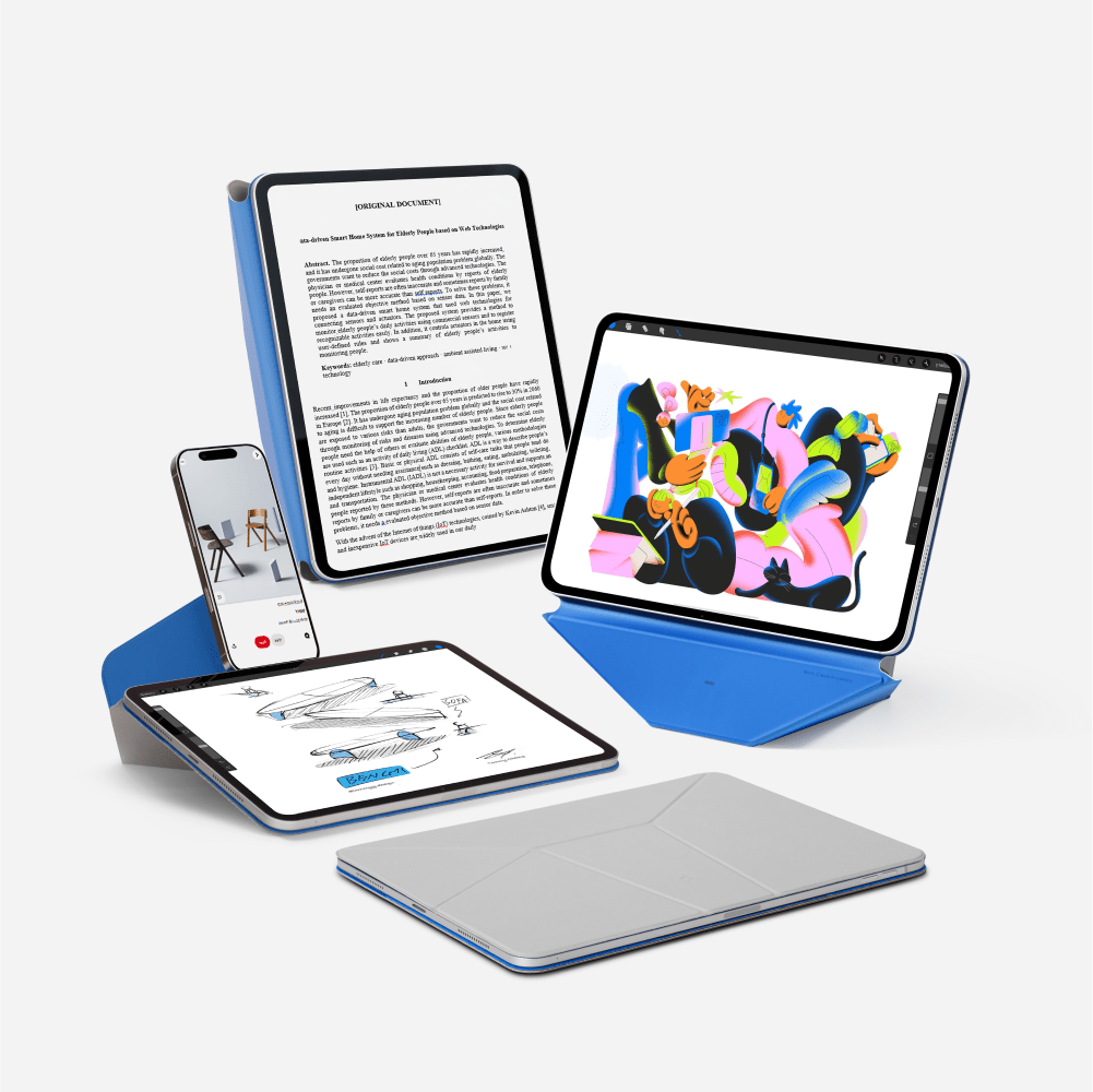 Dynamic Folio For Tablets MS028 iPad Air 11"" (4-5th Gen./M2/M3) & iPad Pro 11"" (2-4th Gen.) Cement x Sapphire 